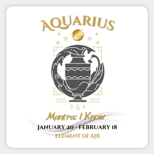 Zodiac Aquarius Mantra Sticker